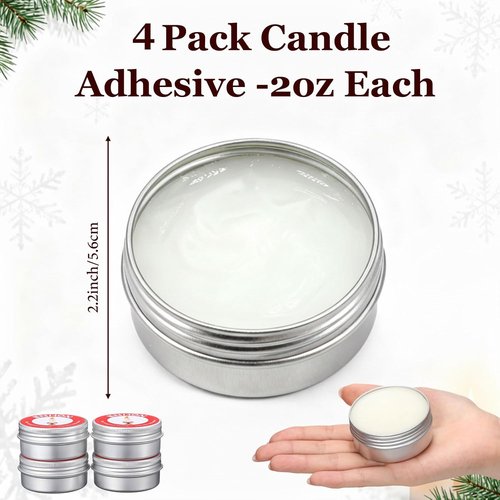 Enhon Candle Adhesive | 4 Pack 8oz Taper Stick Glue for Secure Wedding & Holiday Decor