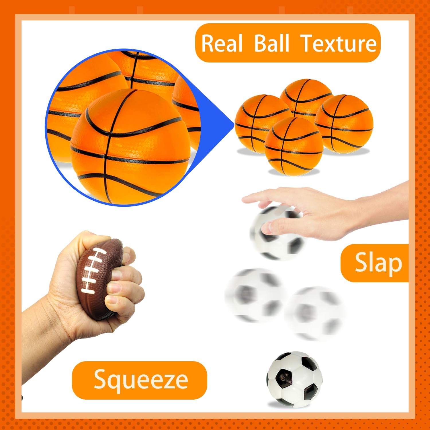 Valentine's Day Sports Gifts - 20 Pack Foam Sport Ball Toys with Exchange Cards for Kids