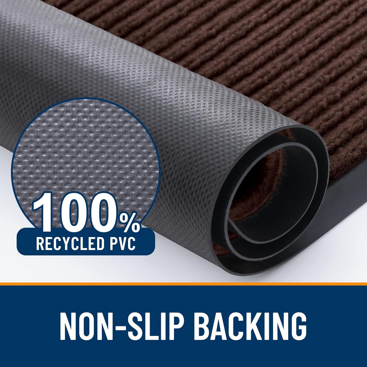 OLANLY Waterproof Heavy Duty Front Door Mats - 2-Pack, 29.5 x 17 Inch, Easy Clean, Fade Resistant, Brown