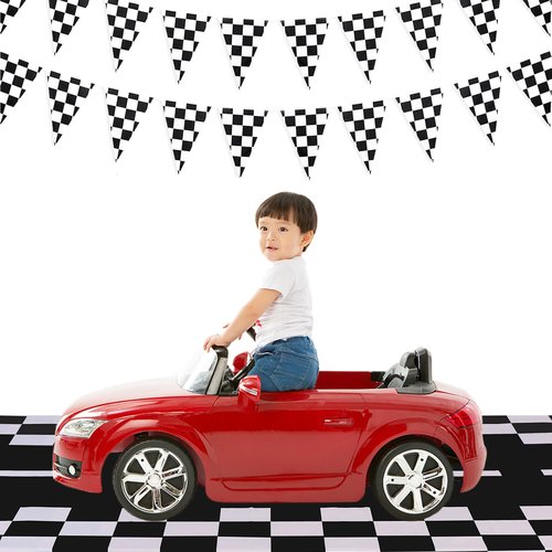 Kesfey 8 Packs Racing Car Plastic Tablecloths 54 x 108 Inch Race Car Birthday Party Supplies Race Track Table Cloth Racing Decoration Road Black Checkered Flag Tablecover for Monster Jam Boy Car Theme