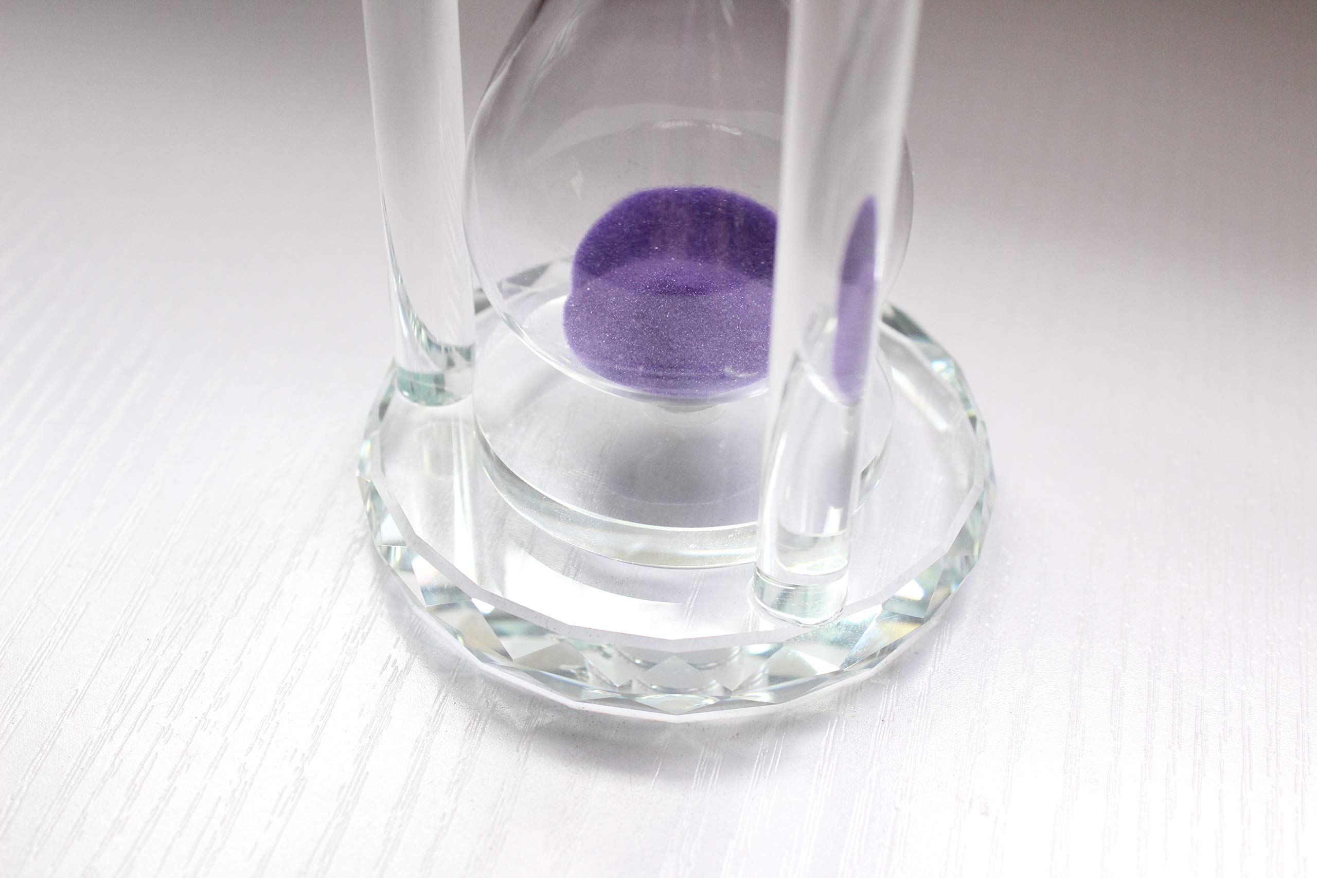 Lonovel 60 Minutes Hourglass Timer,Crystal Sand Timer Diamond Carving Surface,Good for Kitchen Office Desk Coffee Table Book Shelf Cabinet Decor Christmas Birthday Present Gift Box Package,(Purple)