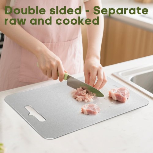 GR1 Pure Titanium Cutting Board for Kitchen Ultra-Durable, Lightweight, Dishwasher Safe Professional Cutting Surface, 4 Size Options (Small)