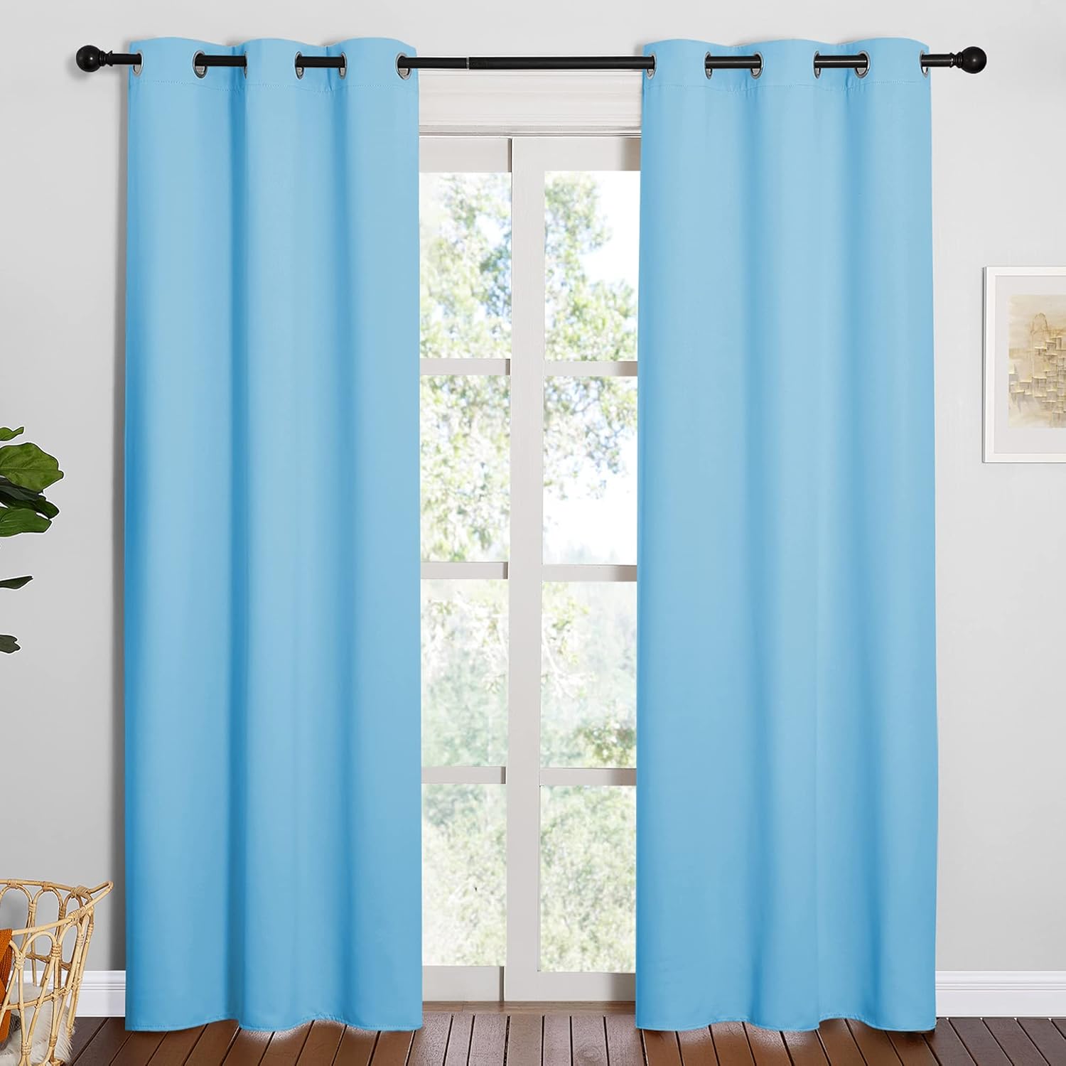 NICETOWN Blackout Window Curtains - Triple Weave Thermal Insulation | Double Panels, 42"x84", Blue