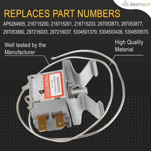 5304513033 Refrigerator Temperature Control Thermostat by Seentech - Compatible with Frigi-daire Kenmore - Repalces: 297216037 5304503436 216715200 297216033