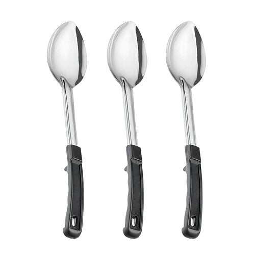 3 Pcs Large Serving Spoons for Buffet, Stainless Steel Serving Spoons, 13 inches Long, Basting Spoon, Metal Spoons Set for Kitchen Cooking Party Baking, Big Spoons with Coated Handle