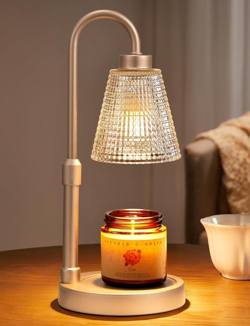 Champagne Gold Candle Warmer Lamp - Dimmable & Adjustable Timer for Jar Candles | Perfect Home Decor & Gift