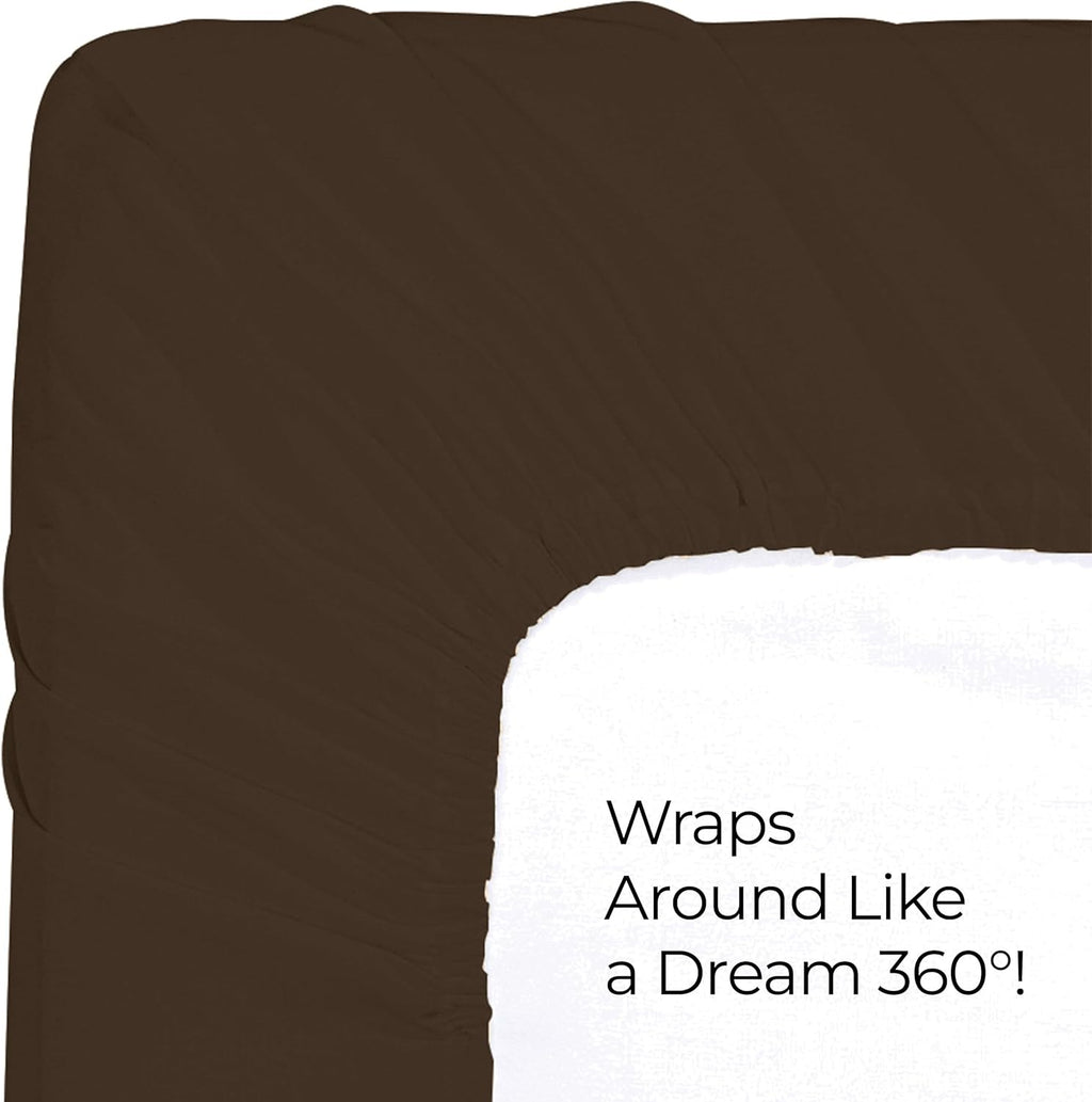 Utopia Bedding Queen Fitted Sheet - Deep Pocket Soft Microfiber - Fade Resistant & Easy Care (Brown)