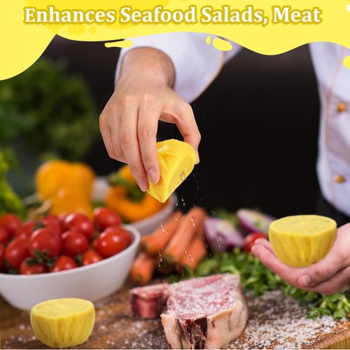 Gulfmew 300 Pack Lemon Wedge Stretch Wraps Covers Lemon Nets Bag Covers for Squeezing for Seed Free Squeezing of Halves or Wedge, Yellow
