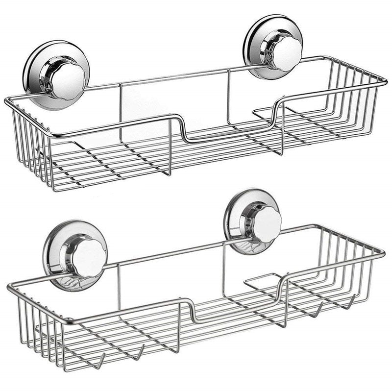 SANNO Suction Cup Shower Caddy with Hooks Suction Cup Soap Dish Double Suction Hooks Suction Cups Vacuum Hook