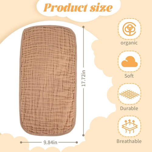MIGIOL Muslin Burp Cloths - 100% Cotton Soft & Absorbent Baby Burp Cloths | 10x20 Inches, Unisex