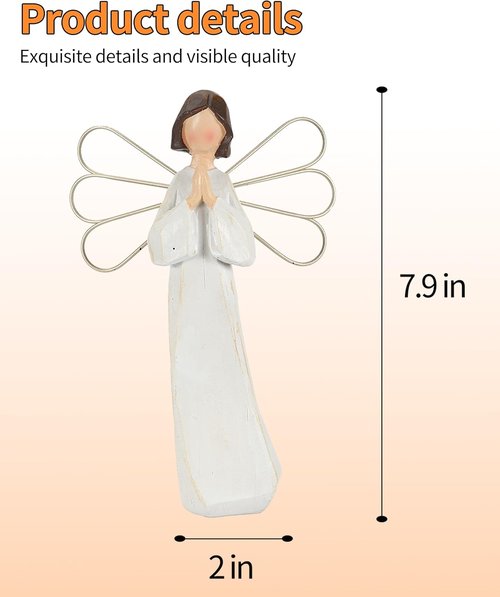 iStatue Realistic Faceless Angel Figure - 8'' Hand-Painted Resin Ornament | Stunning Gift for Women and Girls