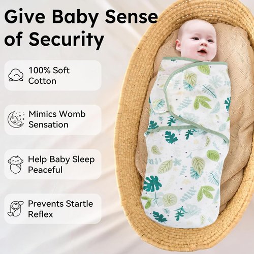 SEVDO 3-Pack Organic Baby Swaddles 0-3 Months,Newborn Sleep Sacks,Baby Receving Blanket, Infant Swaddles,Baby Boys Girls wrap Swaddle,Swaddlers Newborn,Nursery essentials