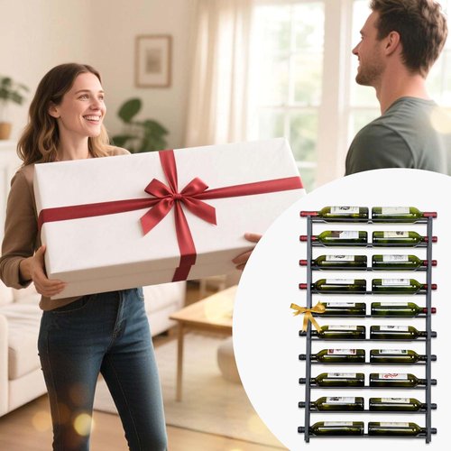 AQAREA Wine Rack Wall Mounted: 20 Bottles Display Hanging - Large Capacity Wine Storage for Wine Lovers, Bar Operators as Wine Cellar/Bar/Restaurant/Hotel Lobby Display.