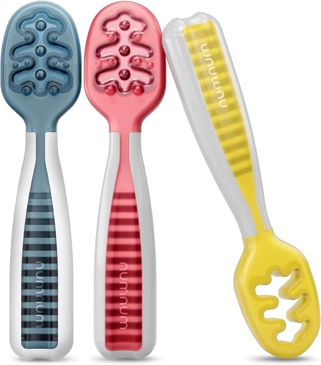 NumNum Baby Spoons Set - GOOtensils for Self-Feeding | Silicone, BPA-Free, 3 Pack for 6+ Months