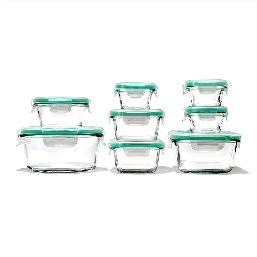 OXO Good Grips 16-Piece Airtight Glass Container Set - Smart Seal Everyday Storage Solution