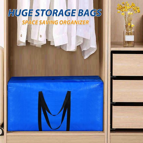 57 Gallon Extra Large Storage Bags by [Brand Name] - Heavy Duty Jumbo Moving Totes | 42x23x13.5 Inch - 2 Pack