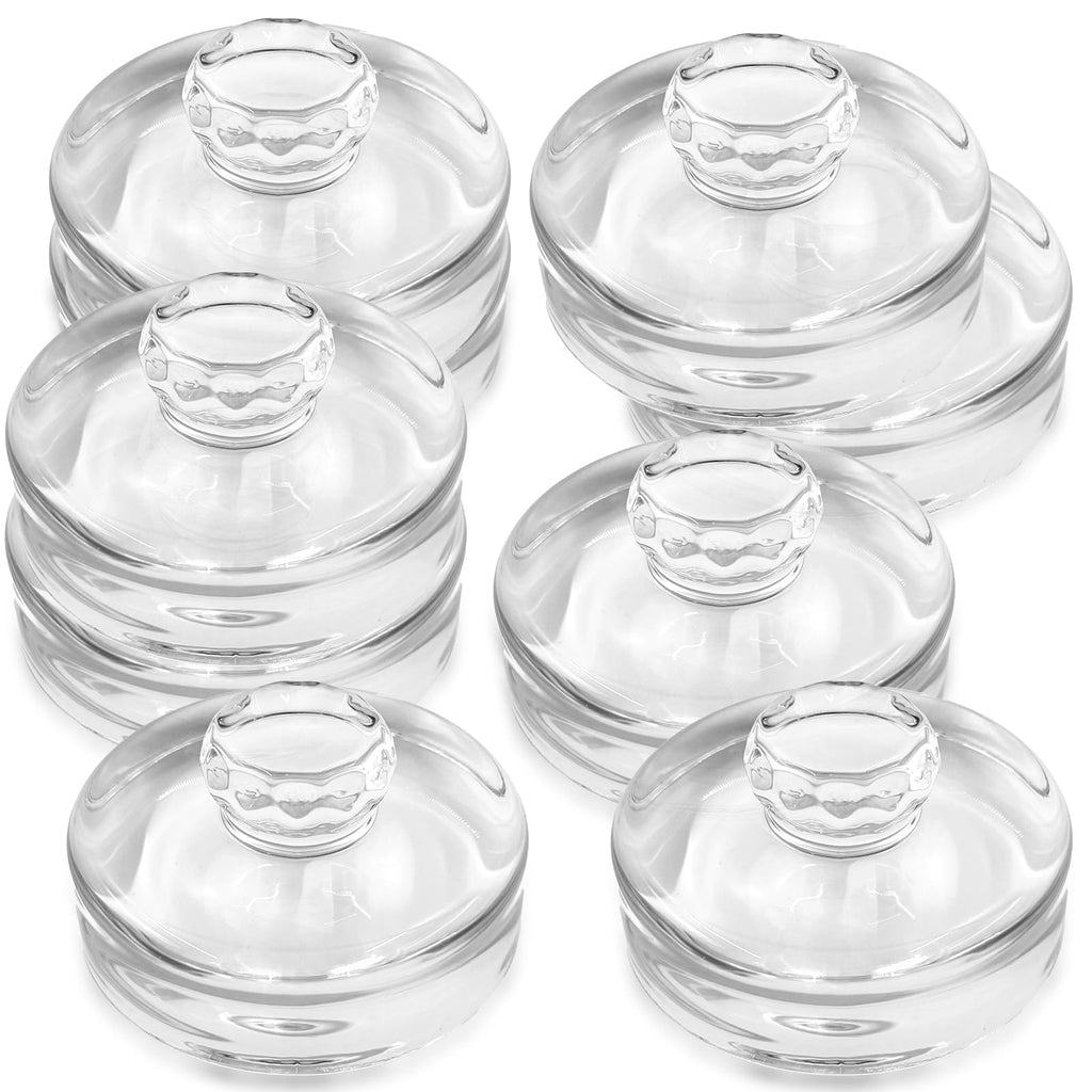 Nexboraque 9 Pack Fermentation Glass Weights with Easy Grip Handles, Clear Canning Weights and Pickling Glass Weight for Wide Mouth Mason Jars, Fermenting Kit, Kimchi, Sauerkraut