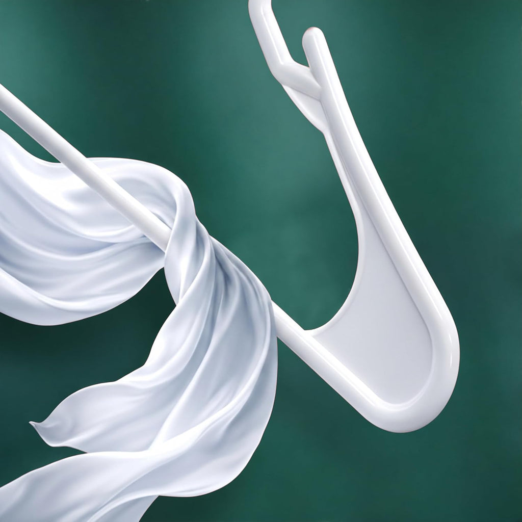 Utopia Home Plastic Hangers 100 Pack - Durable Space-Saving Clothes Hangers - White Closet Organizers
