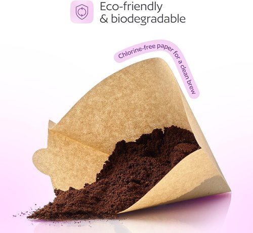 Cuisinart Unbleached Paper Coffee Filters - 100 Count #4 for 8-12 Cup Makers | Ideal for Pour Over & Drip Coffee