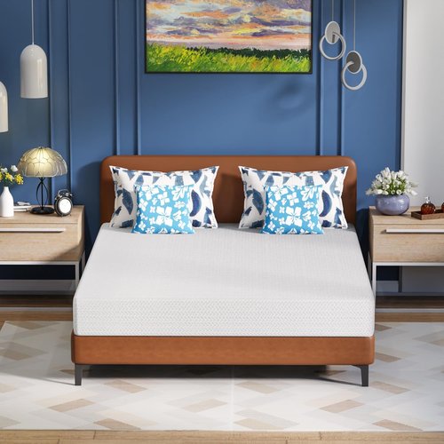FDW 12 Inch Green Tea Cooling Gel Memory Foam Mattress - Medium-Firm Pressure Relief | Twin Size, CertiPUR-US Certified