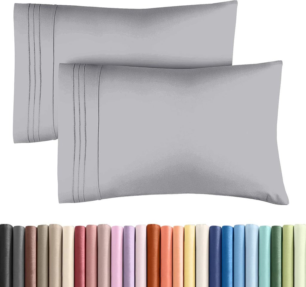 Standard Pillow Cases Set of 2 | Soft Hotel Quality, Wrinkle-Free & Stain Resistant - Steel Blue