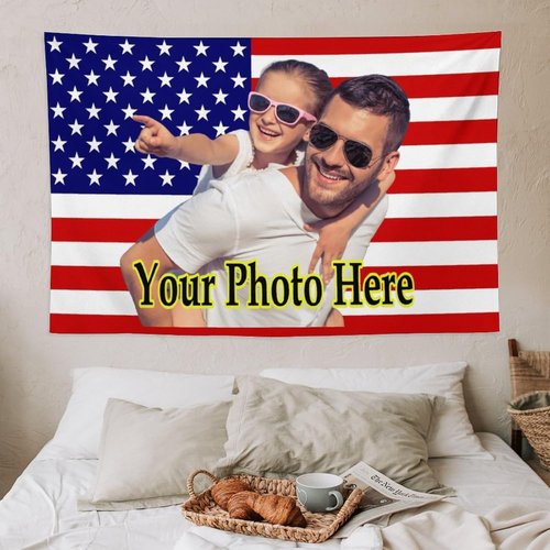 KAMXPOE Custom Wall Tapestry - Personalized Photo Blanket for Dorm Room | 60x40 Inch Design