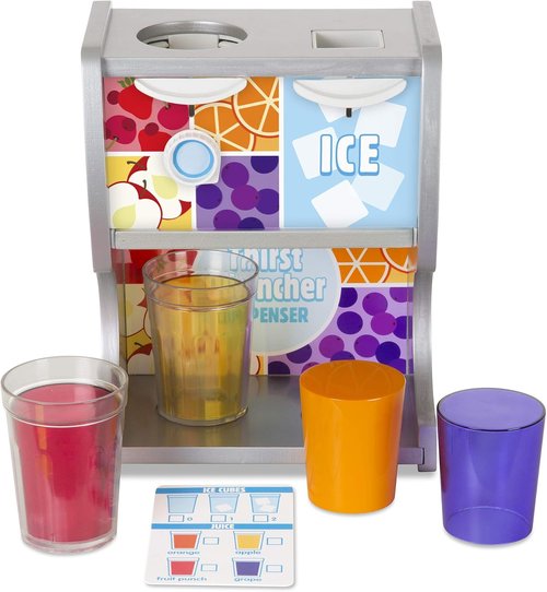 Melissa & Doug Wooden Drink Dispenser - Thirst Quencher with Juice Inserts & Ice Cubes | Preschool Learning Toy for Kids 3+