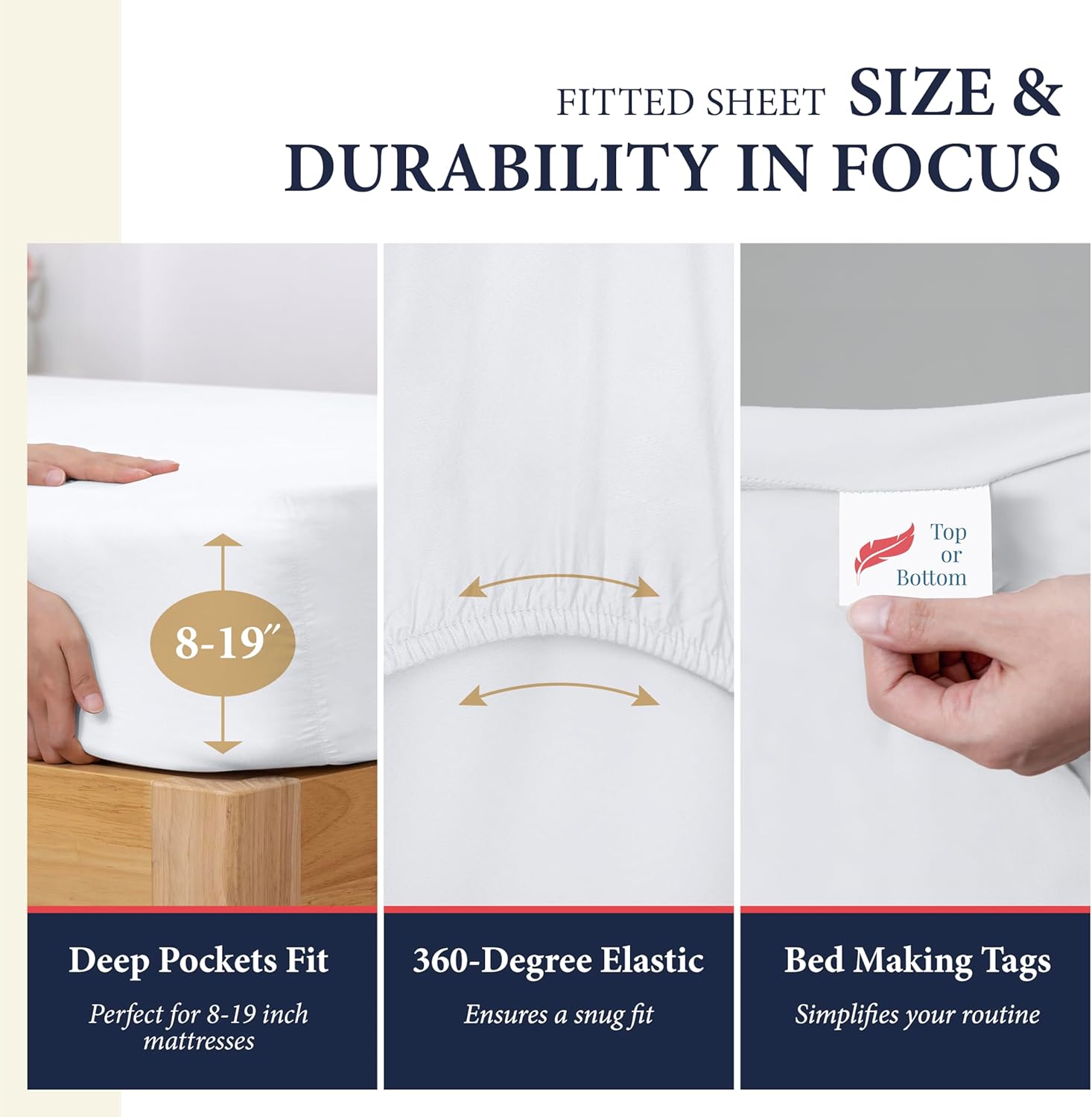 Signature Collection 100% Egyptian Cotton King Size Sheets Set - Luxury 1200 Series, Soft Cooling, 4 PC, White