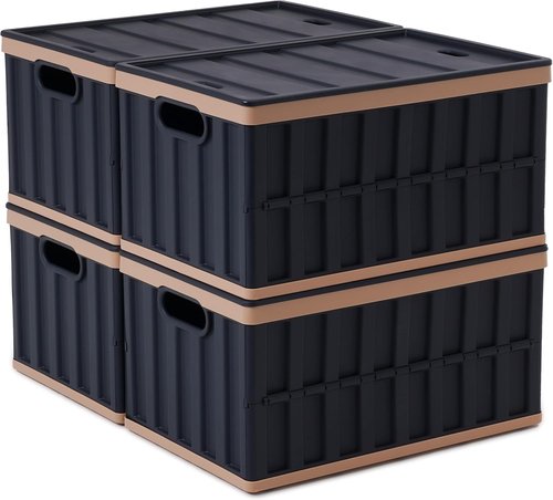 Citylife 64L Collapsible Storage Bins - Heavy-Duty Plastic Containers with Lids | 2-Pack for Easy Organization