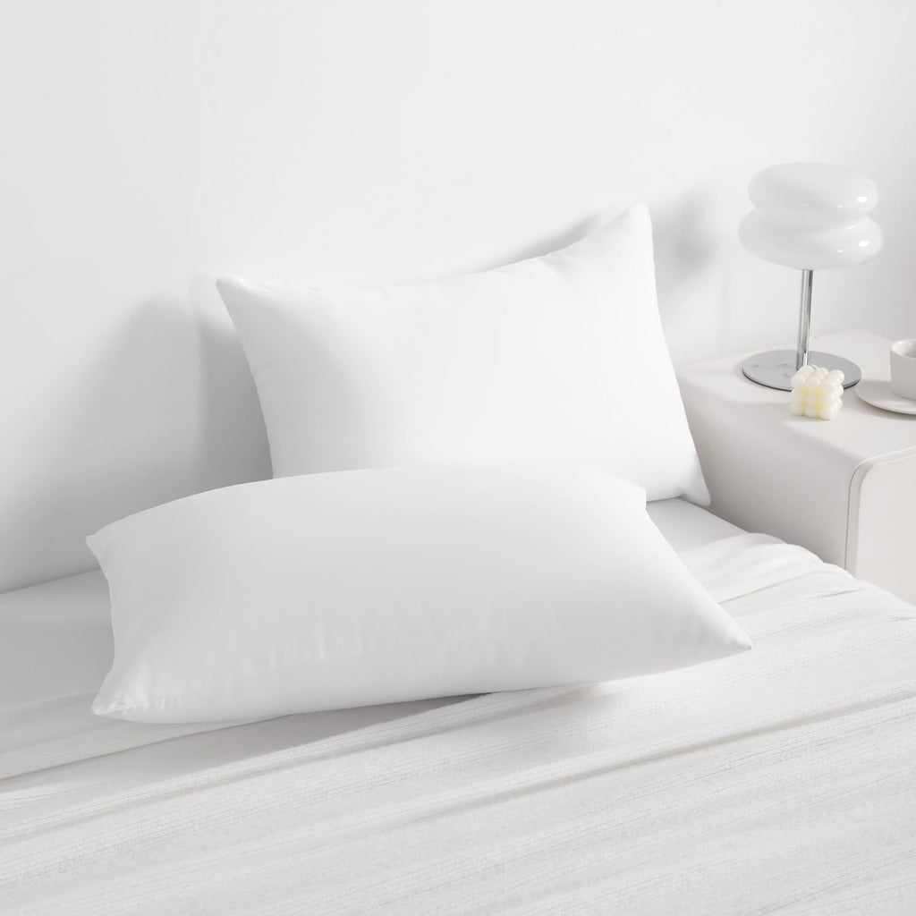 NTBAY King Size Down Alternative Bed Pillows - Soft, Machine Washable Set of 2 for All Sleep Positions | White