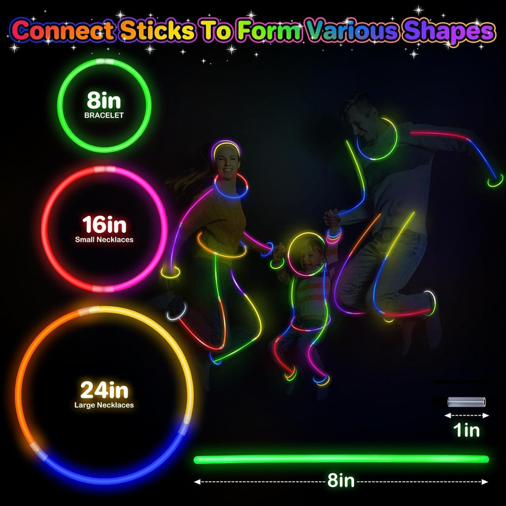 SpringFlower Glow Sticks - 100 PCS Bulk Glow in the Dark Party Supplies | Light Sticks for Kids & Adults