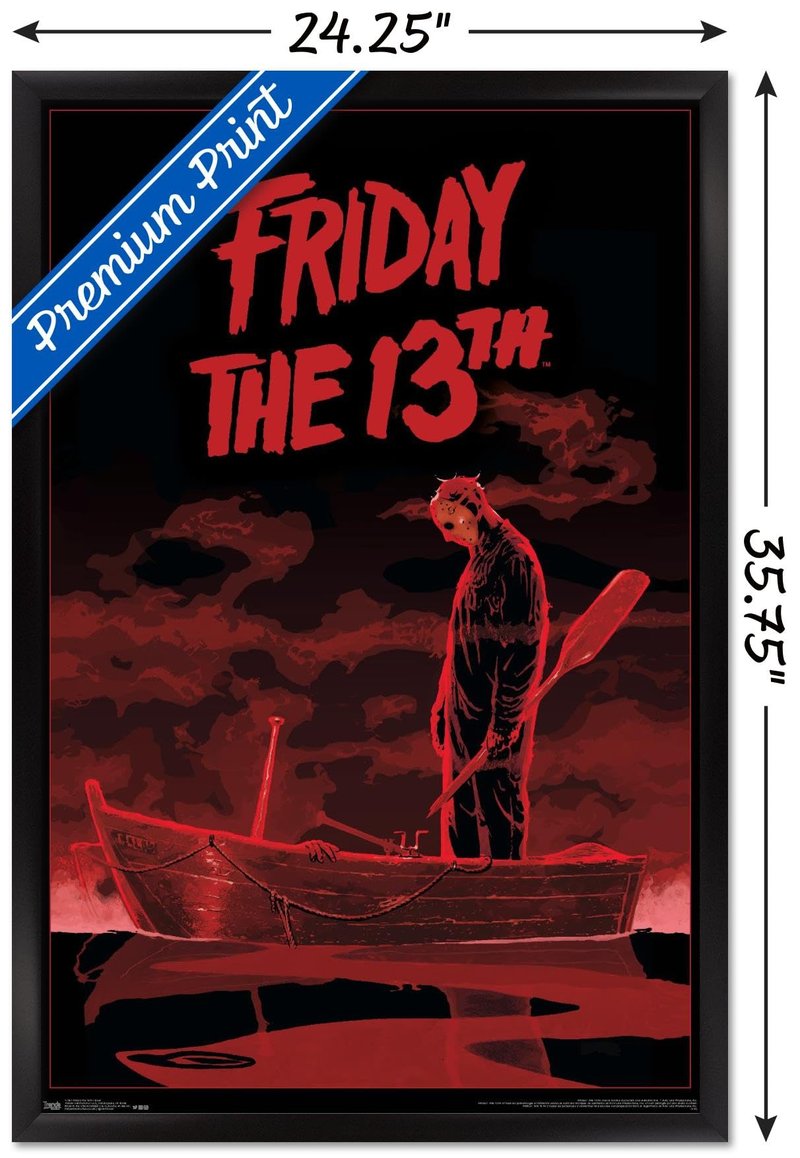 Trends International Friday The 13th - Boat Wall Poster, 22.375" x 34", Black Framed Version