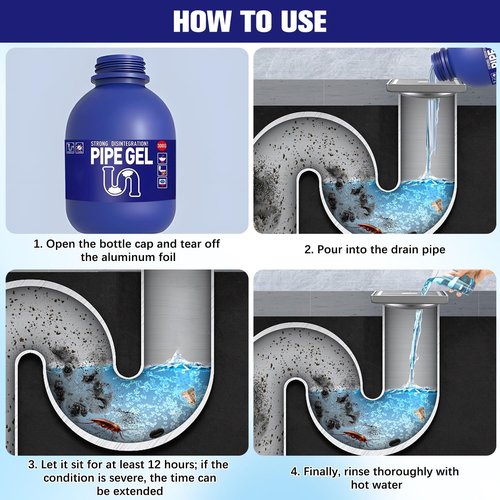 Bobo Drain Cleaner - Powerful Unclogging Solution for Kitchen Sinks | Professional-Grade Pipe Opener