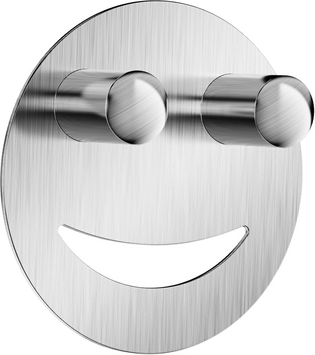 Yoshiky Stainless Steel Smiley Face Sponge Holder - Silver Sink Caddy with Suction Cup for Kitchen Organization