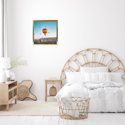JCJMY 13x13 Gold Picture Frame - Versatile Wall Hanging for Horizontal or Vertical Display | Shatter-Resistant Plexiglass