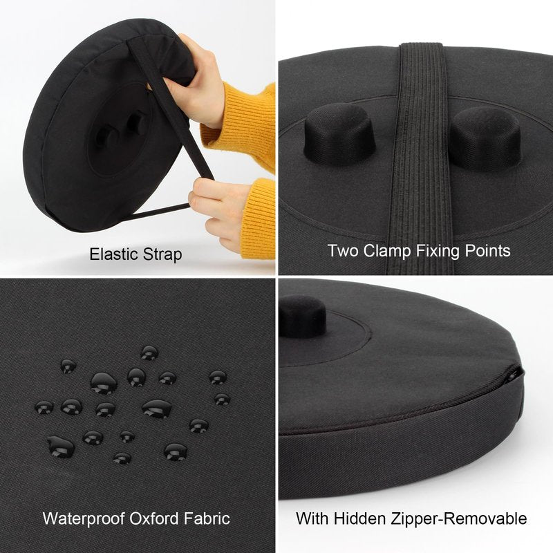 DIICCYO Telescopic Stool Cushion with Memory Foam, Round Thickened Collapsible Stool Chair Pads, Retractable Folding Stool Cushion with Elastic Strap, Fits Round Retractable Folding Stools, 1 Pack