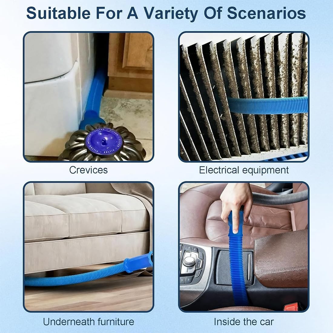 Skiennix Universal Dryer Vacuum Hose Attachment - Deep Cleaning Kit for Clogged Ducts & Lint Removal