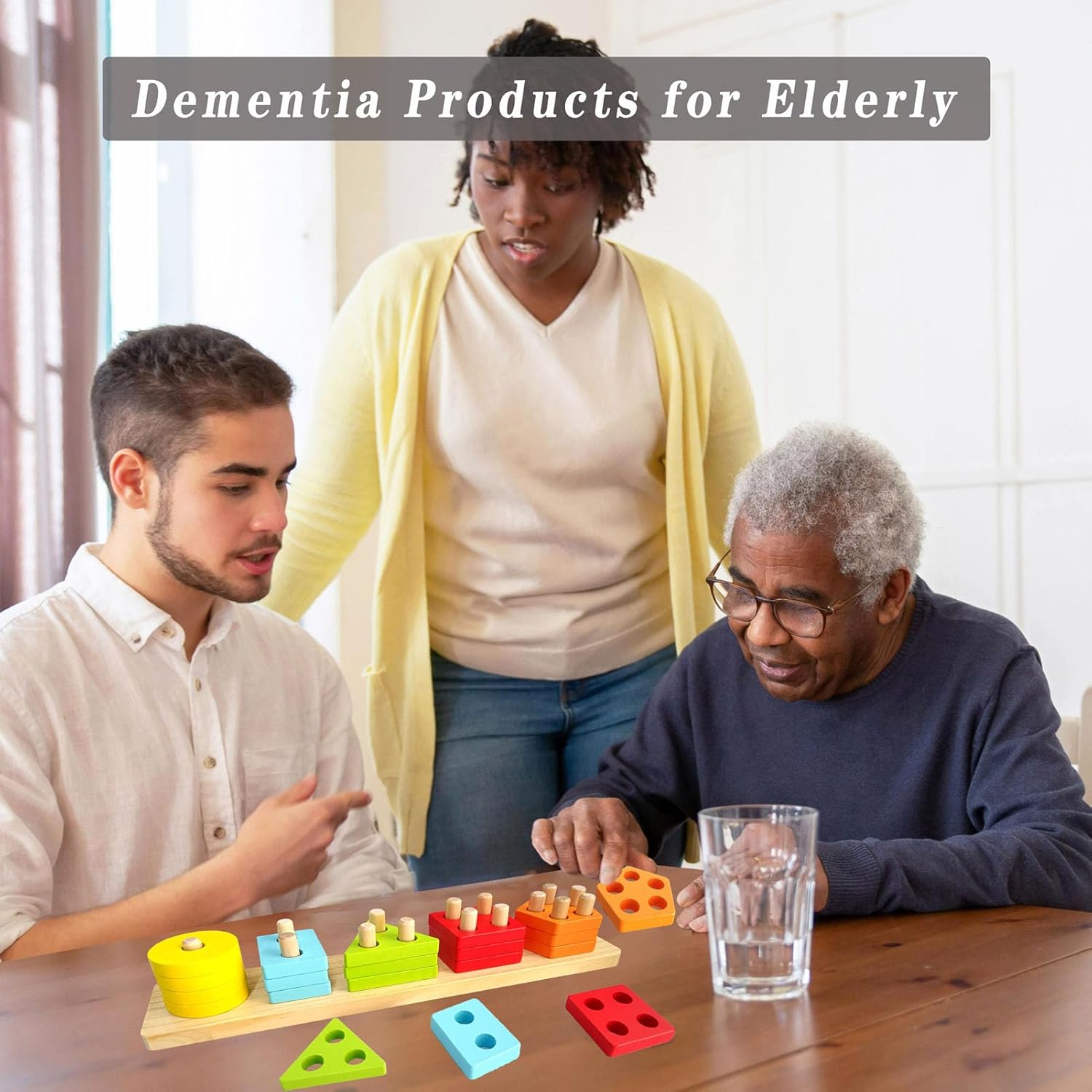 Regine Switzerland Wooden Puzzles | Cognitive Training Games for Seniors | Geometric Colors & Numbers