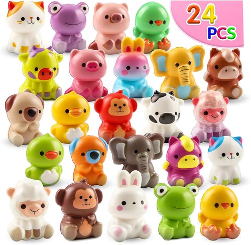 KissFuture Animal Slow Rising Squishy Toys - 24PCS Party Favors for Kids | Birthday Goodie Bag Stuffers
