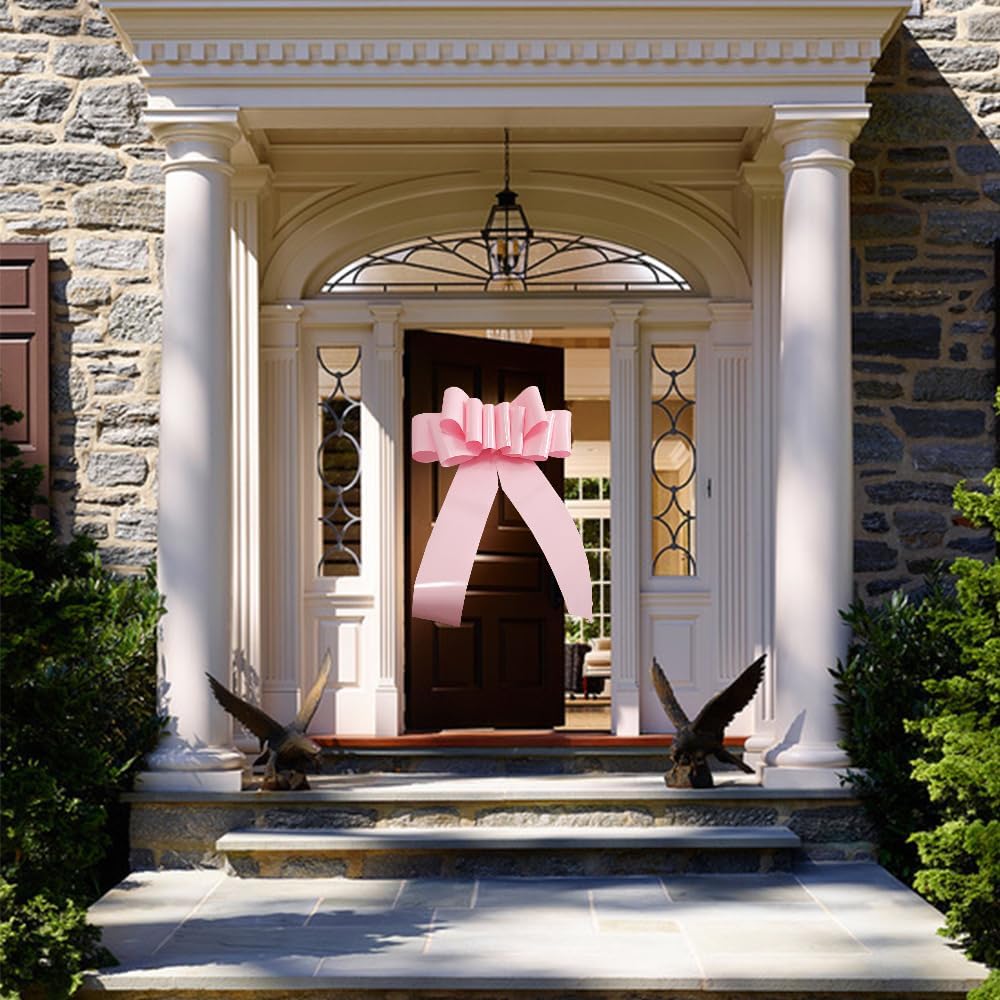 Skiennix Giant Car Bow - 23 Inch Pink Gift Bow for Weddings, Birthdays & Christmas Decorations