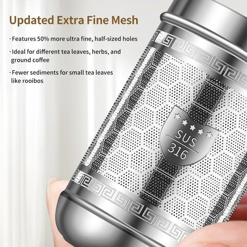 BOMANSI BOMS Tea Strainers for Loose Tea, 316 Stainless Steel Tea Infuser for Loose Leaf Tea, Extra Fine Mesh Loose Tea Infuser, Tea Steeper for Loose Tea & Diffuser (1 Pack - Medium)
