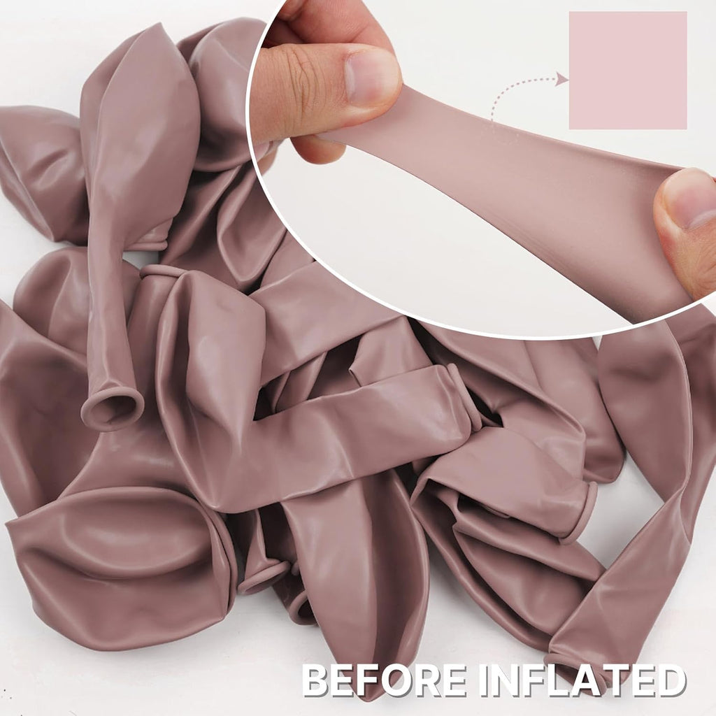 PartyWoo Dusty Pink Balloons - 50pcs 12 Inch Boho Blush & Lilac Latex Helium Balloons for Celebrations