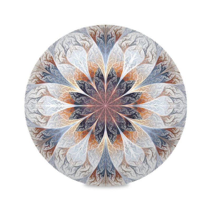 UZC Fractal Flower, Elastic Fitted Edged Round Tablecloth Fade Resistant Anti-Shrink Table Cloth Washable Table Cover for Indoor or Outdoor and Anywhere You Wanna use it, 48"X48"