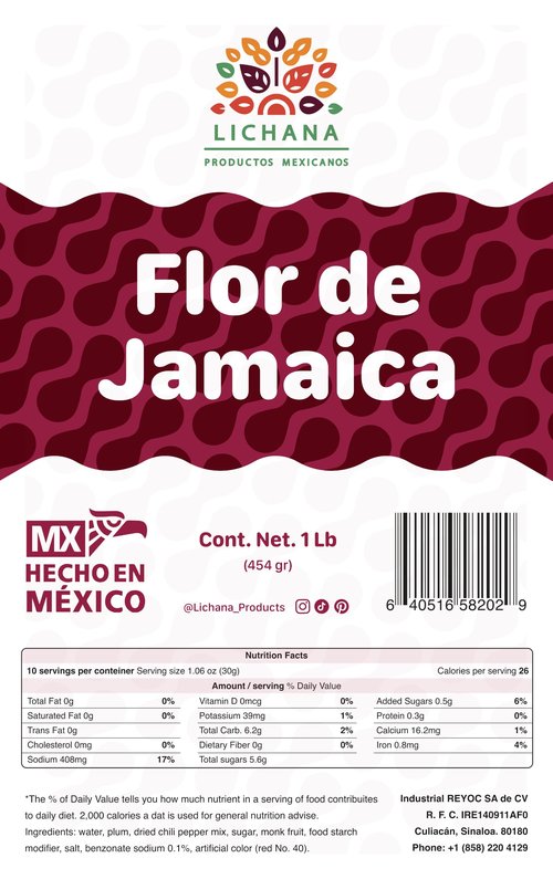 1lb (16oz) All Natural Dried Hibiscus Flowers, Flor de Jamaica, Whole Flowers and Petals, Great for Hot or Iced Tea and Mexican Agua Fresca, Jamaica Tea - 100% Natural, Sifted Packaged In Resealable Bag.