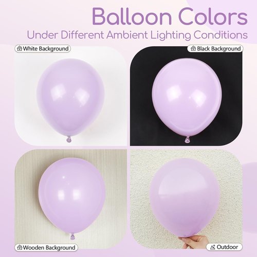 Light Purple Balloons - 12 Inch Pastel Latex Balloons | 50 Pack for Weddings, Baby Showers & Birthdays