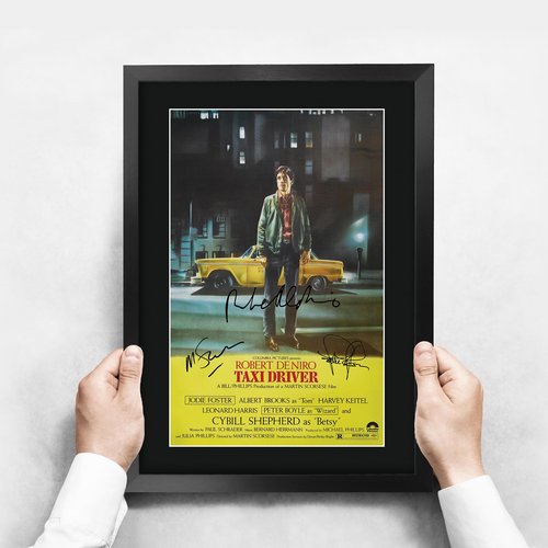HWC Trading Taxi Driver Robert De Niro, Jodie Foster Gifts Printed Signed Autograph Picture for Movie Memorabilia Fans - 16" x 12" Framed