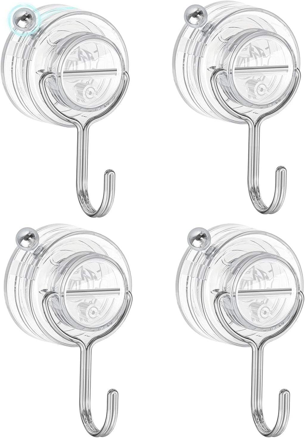 Upgrade Suction Cup Hooks by [Brand Name] - Heavy Duty Clear Towel Hooks for Bathroom | 4 Pack