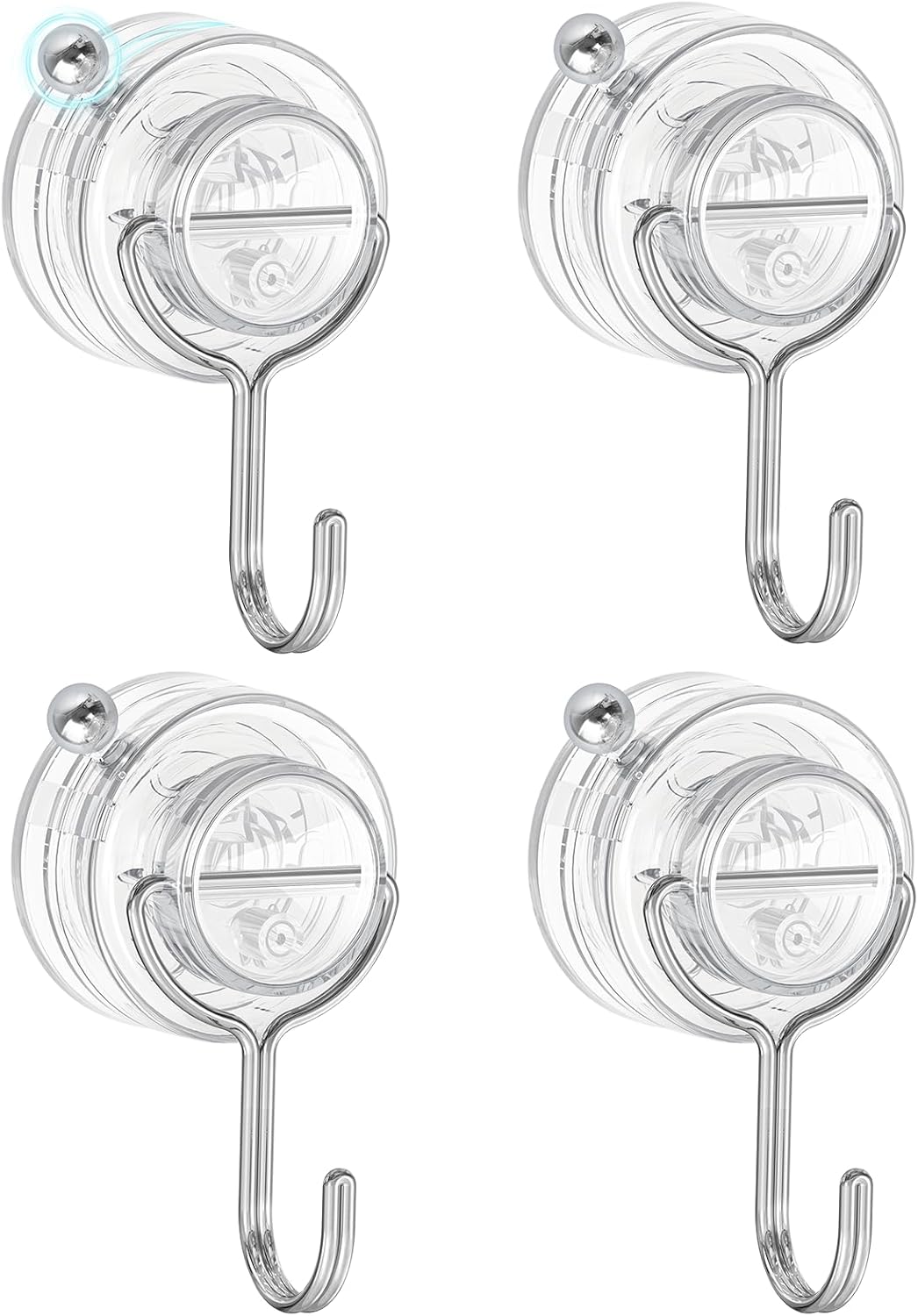 Upgrade Suction Cup Hooks by [Brand Name] - Heavy Duty Clear Towel Hooks for Bathroom | 4 Pack