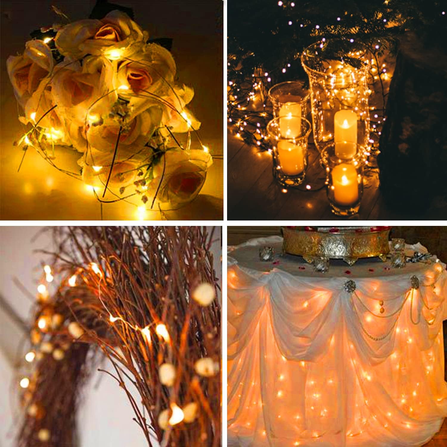 Yiaht 12 Pack Fairy Lights - Battery Operated 7 Feet String Lights | Waterproof Silver Wire for Bedroom, Party, Wedding, Christmas