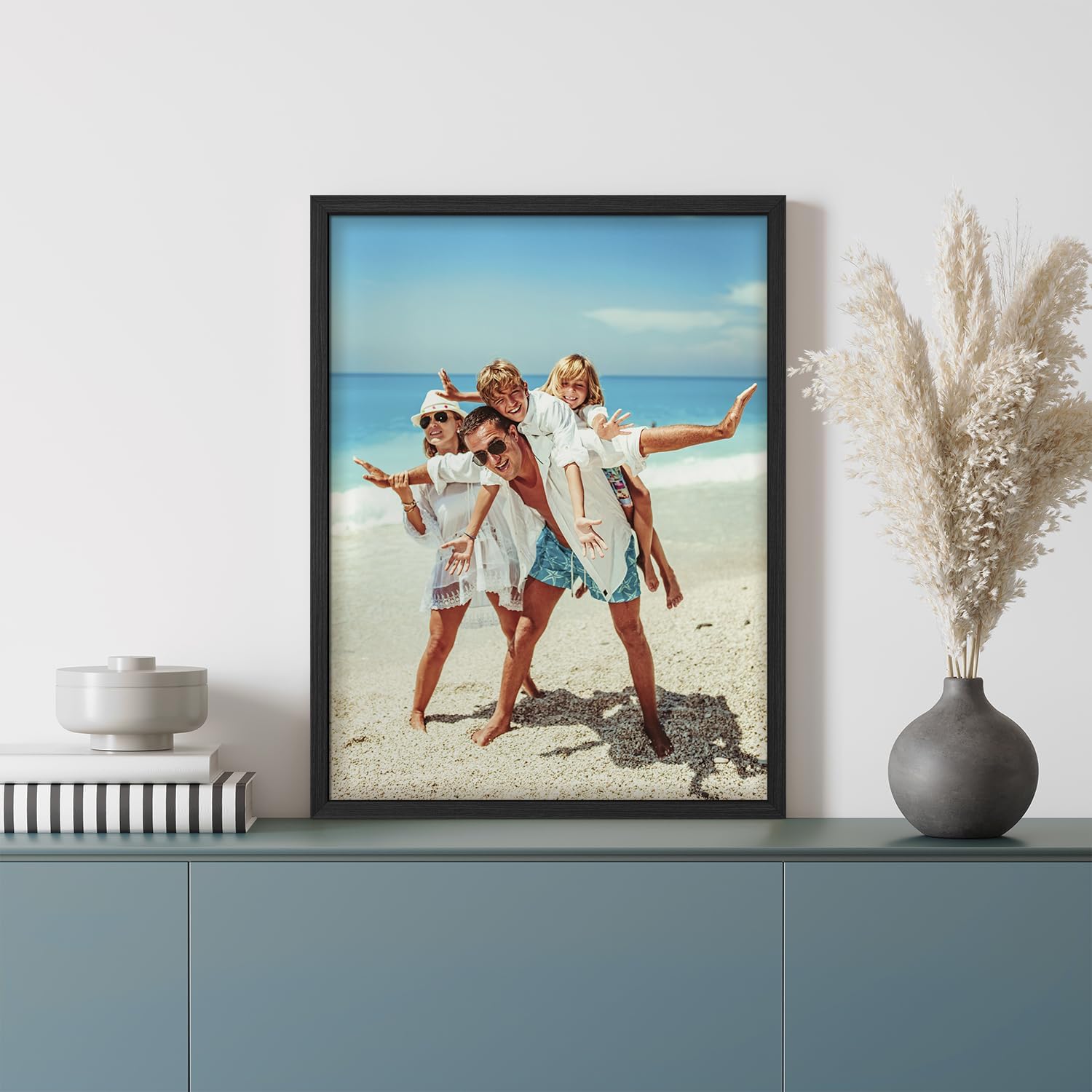 wall26 Custom Framed Poster Wall Art - Ready to Hang Canvas Print for Living Room & Bedroom | 12"x16" Black